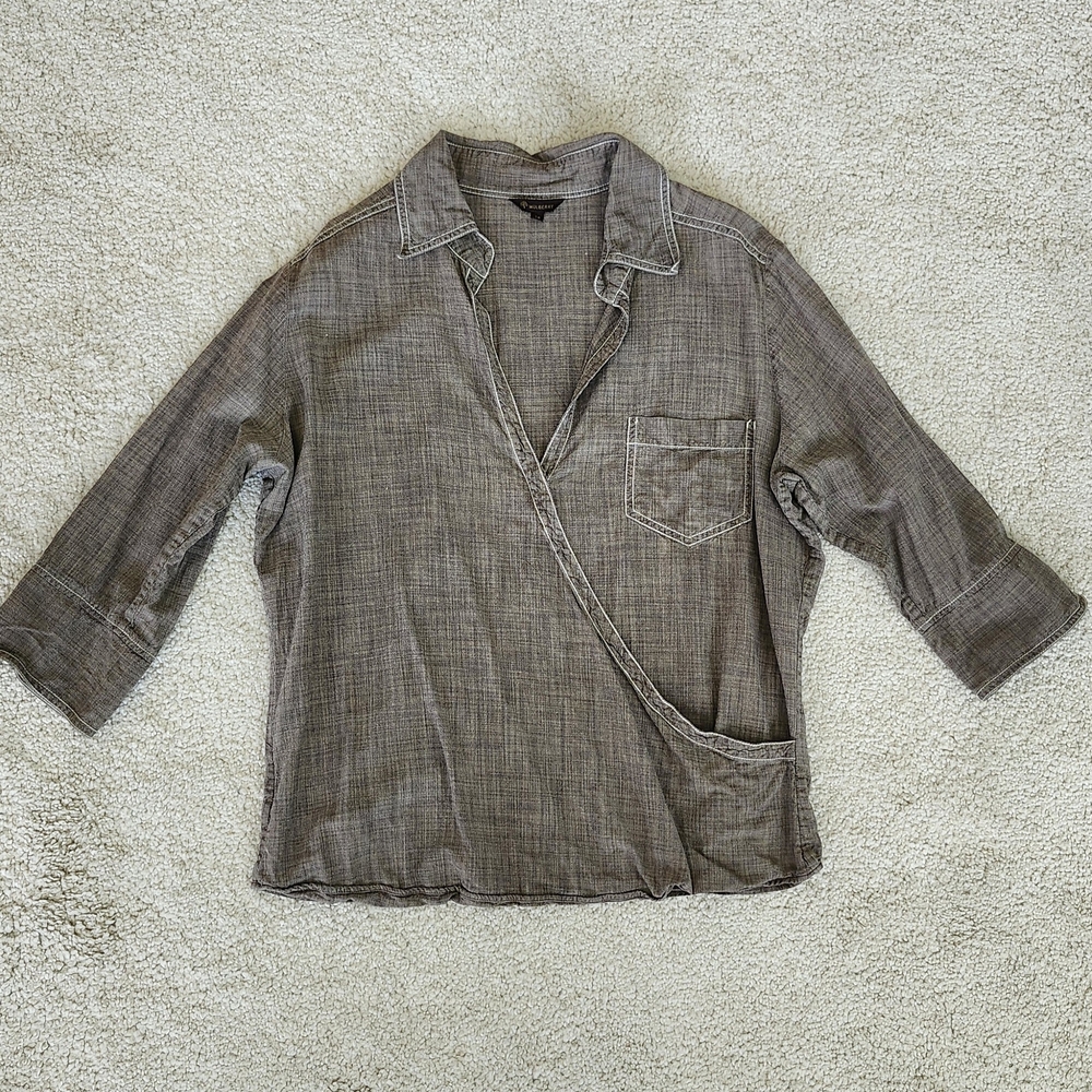 MULBERRY Brown Casual Button Down Shirt Silk